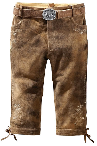 Knielange Hose mit Gürtel und hellem Stick - Ebenfalls von Stockerpoint